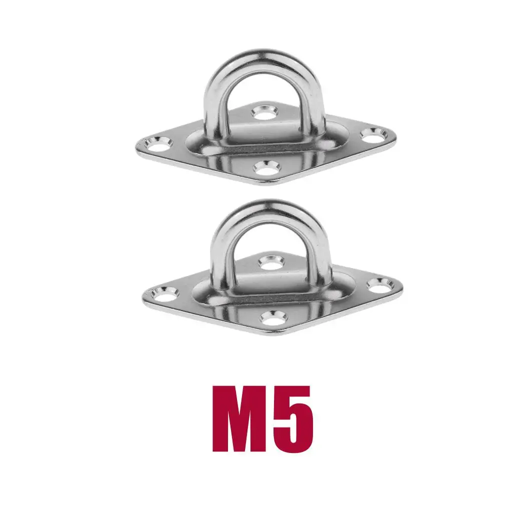 Anti-rust Plate Hooks Double Hammock Hook Pad Eye Anchors for Home Garden Yoga Swing Sandbag Hanging