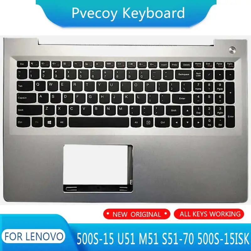 New For 500S-15 U51 M51 S51-70 500S-15ISK Laptop Palmrest Case Keyboard US English Version Upper Cover