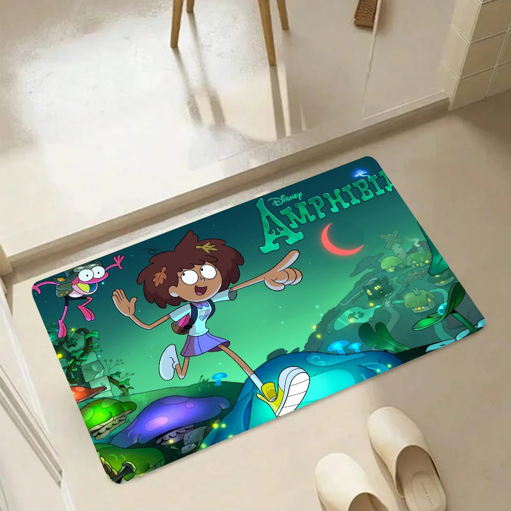 1pc MINISO Disney Amphibia Floor Mat Anti-Slip Kitchen Bedroom Handmade Tufted Rug Carpet Living Room Entrance Rug