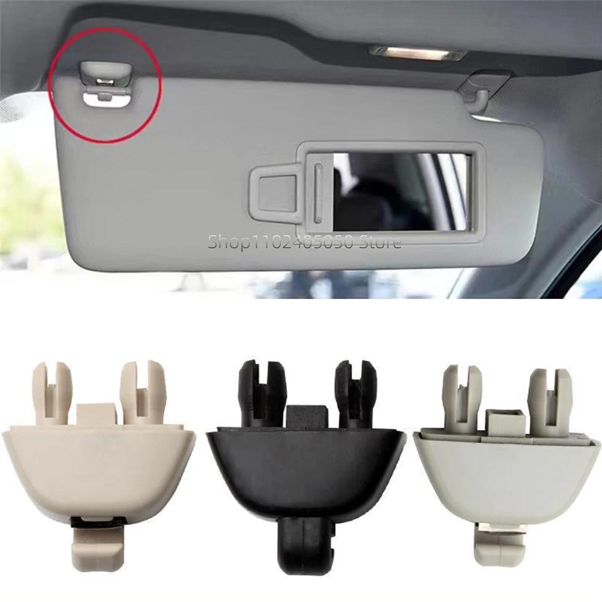 2Pcs Car Sun Visor Support Clip Holder Retainer Replace Part for Audi A6 Quattro A7 A8 RS6 VW Passat Auto Hook Hanger Bracket