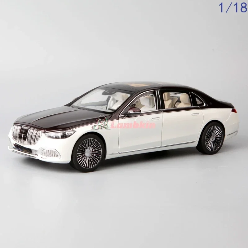 rare in stock NOREV 1:18 benz-S680 ruby red+White W223 2021 Alloy Home Static Display Car Decoration Gifts Birthday