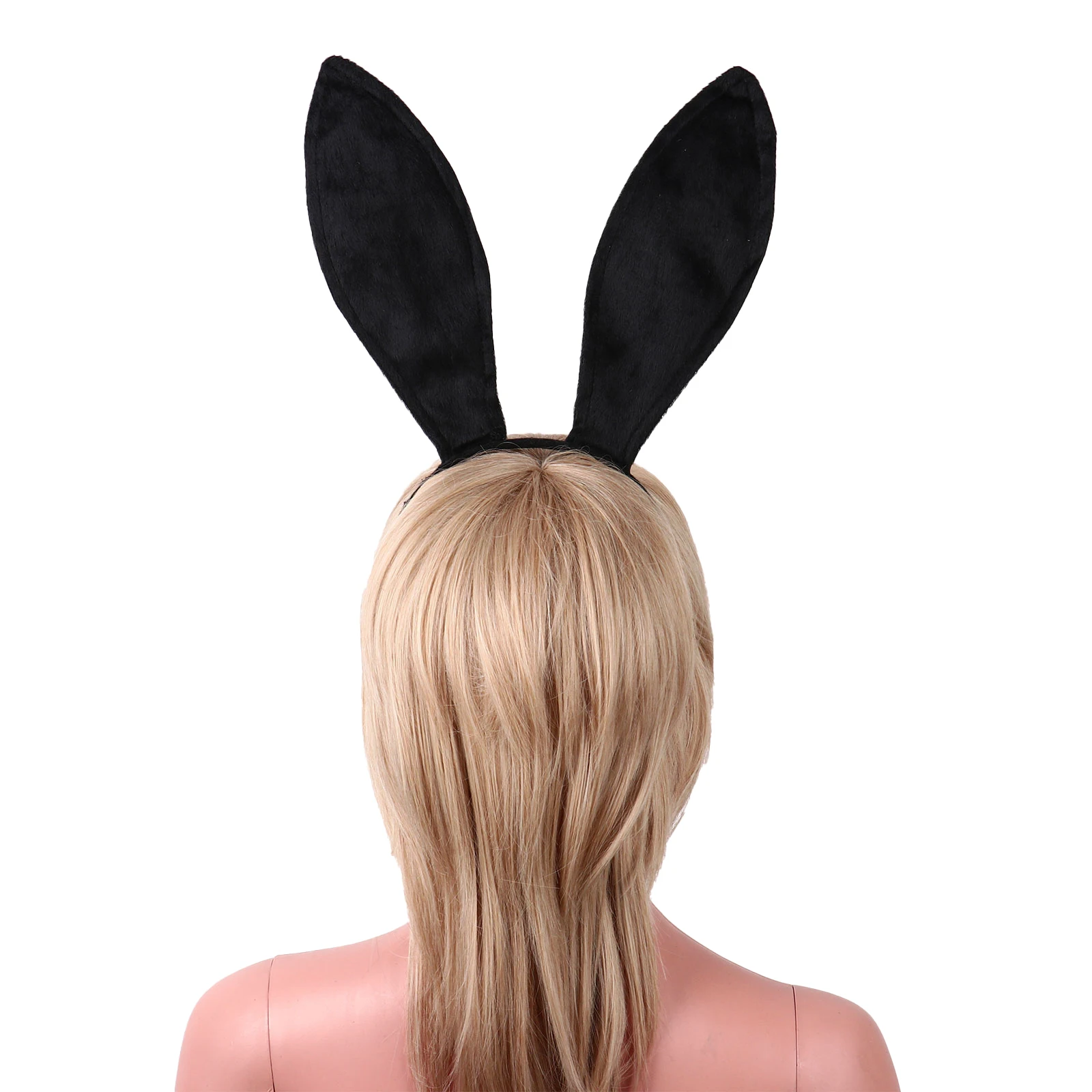Bunny Girls Costume for Women Girls Rabbit Ear Headband+Collar Bow Tie+Cuffs+Tail Ball Halloween Christmas Party Cosplay Props