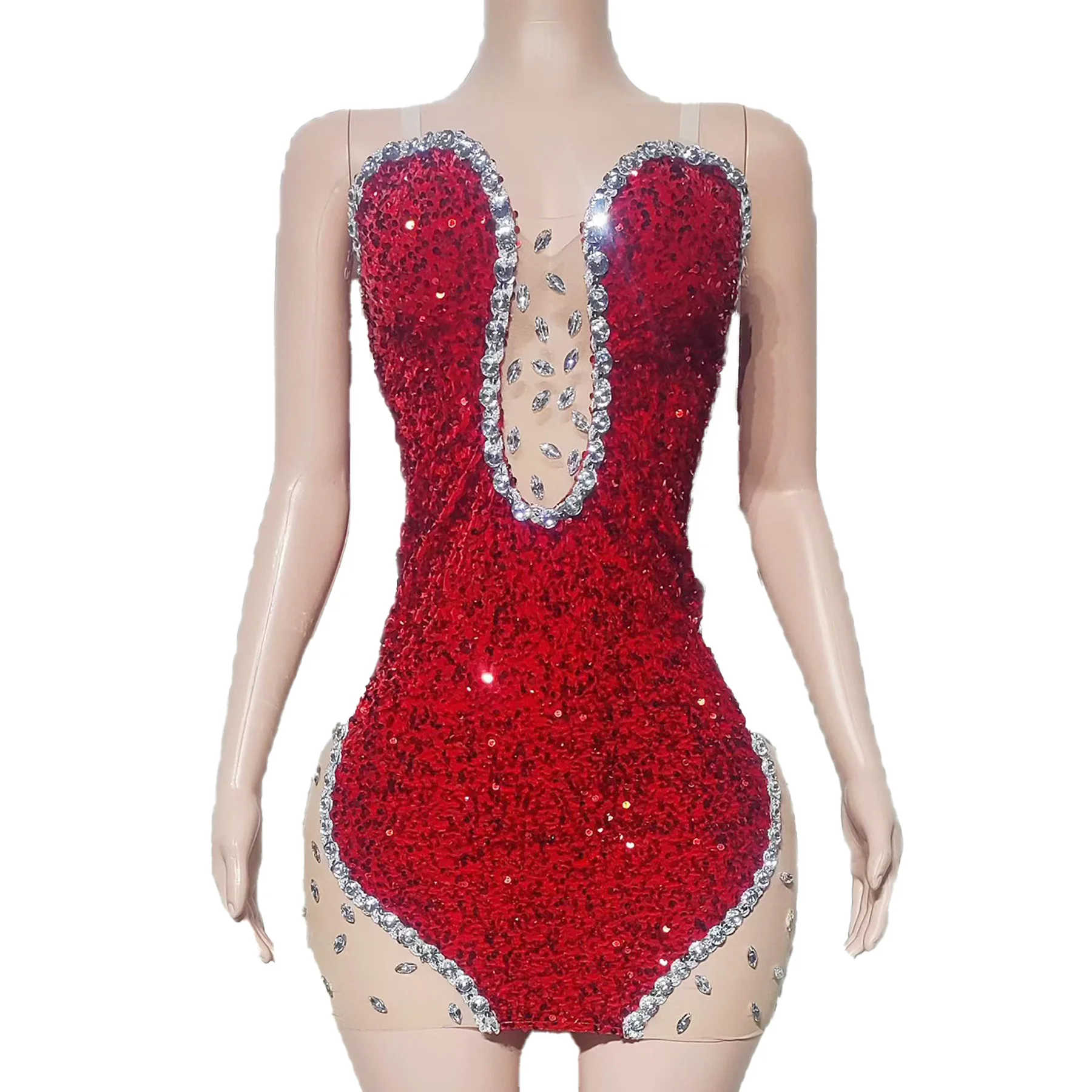 Lipin Abito da sera Dubai di lusso Rosso pieno di diamanti Abito senza spalline a V profondo Abiti da ballo per feste per adulti Abito formale con coda di cottura