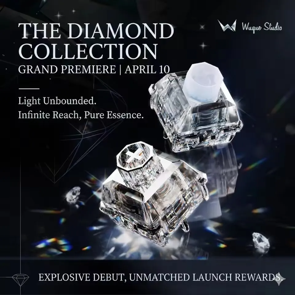 WS Wuque Studio Babao Diamond Series Magnetic Switch Cullinan & Heart of the Ocean 35gf Linear Hall Effect Switch for Gaming Key