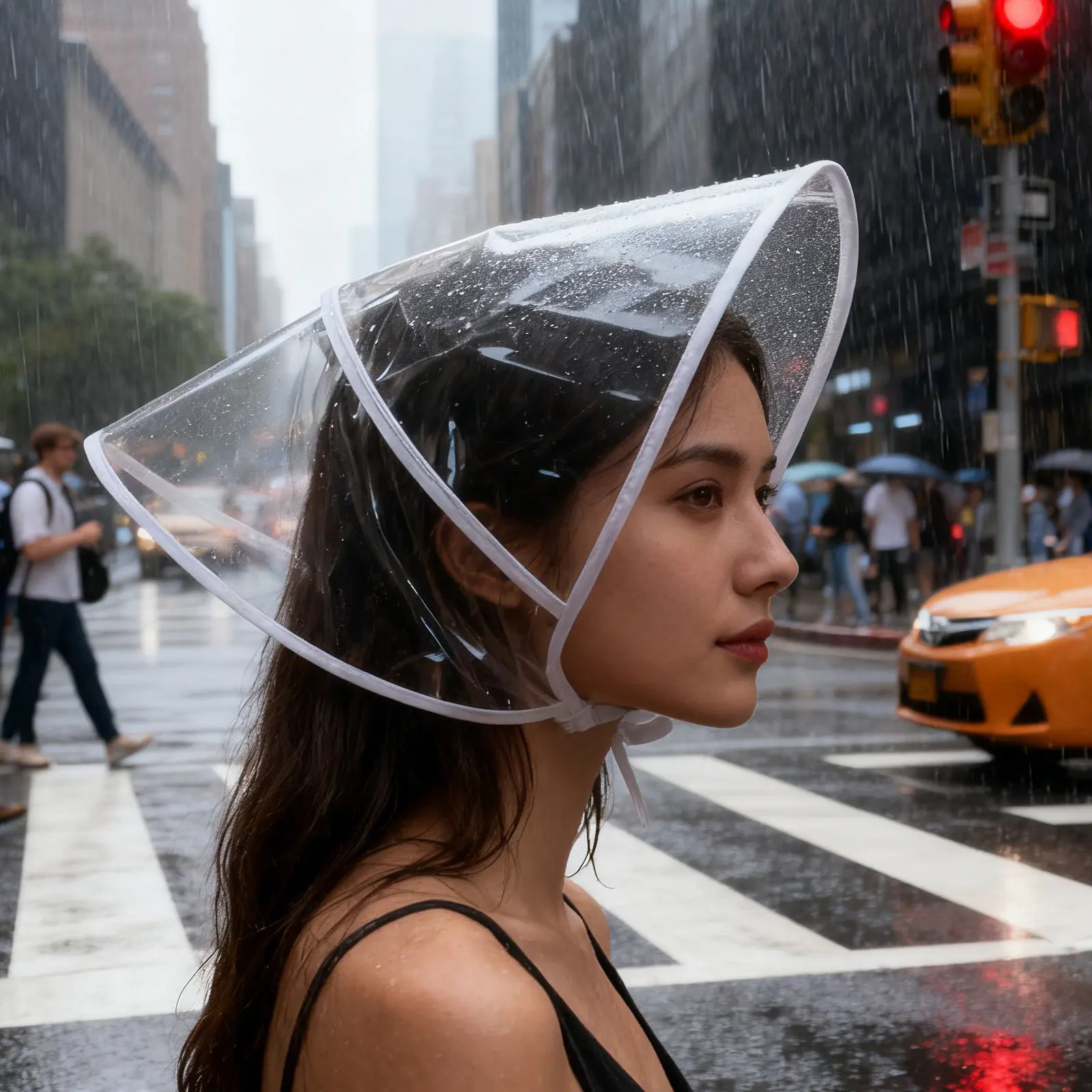 

2Pcs Transparent Waterproof Rain Bonnet Visor Clear Rain Hat Scarf Hair Protection Lightweight Foldable Travel Commuting Hiking
