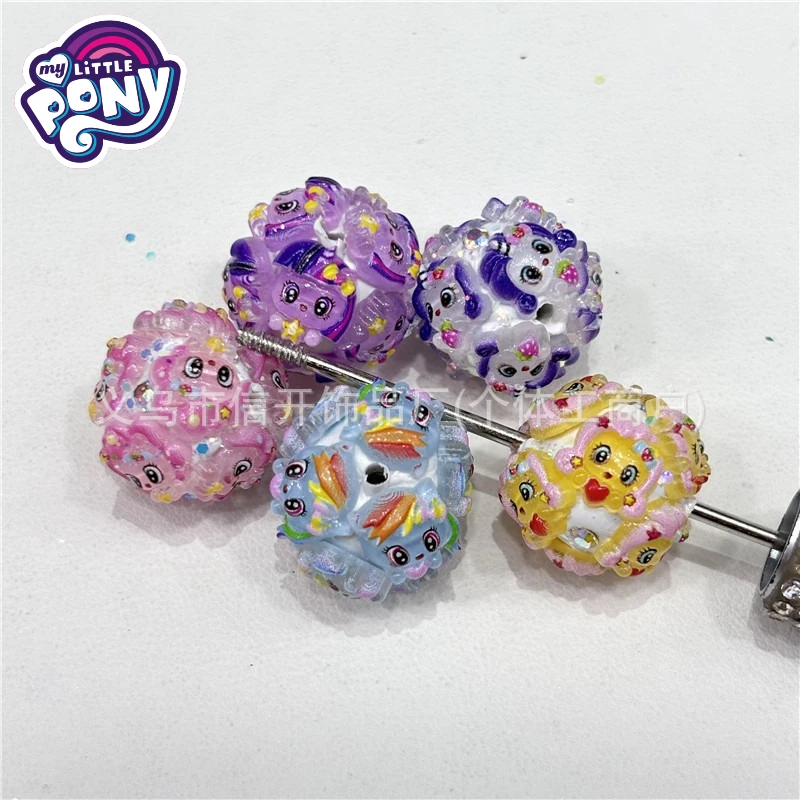 

Cartoon Anime My Little Pony Round Beads Kawaii Bead Pen Accessories Handmade DIY Keychain Jewelry Pendant Material