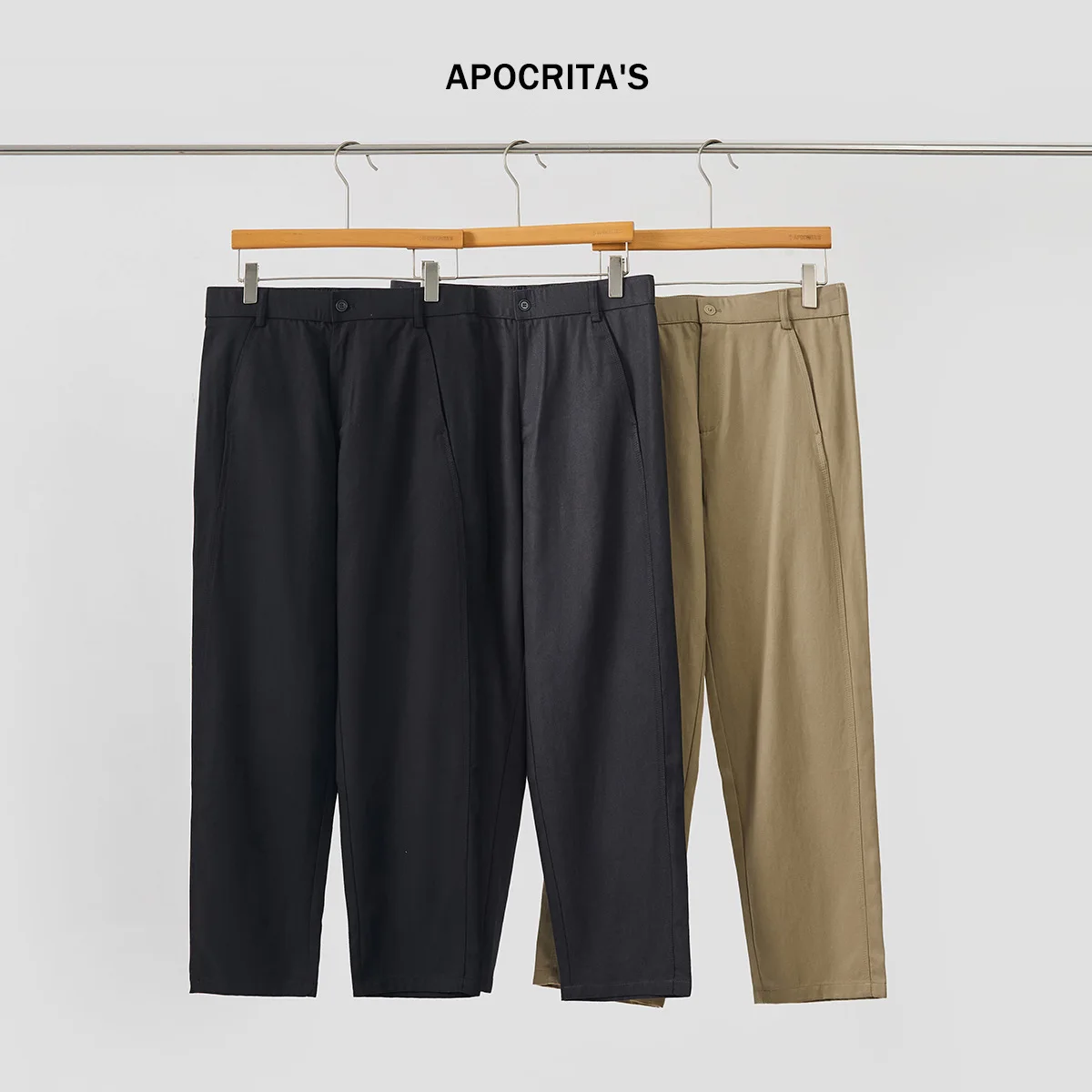 

Men's Casual Busin Straight Leg Pants Autumn High Waist Loose Fit Trousers Versatile Loose Long Pants for Young Men