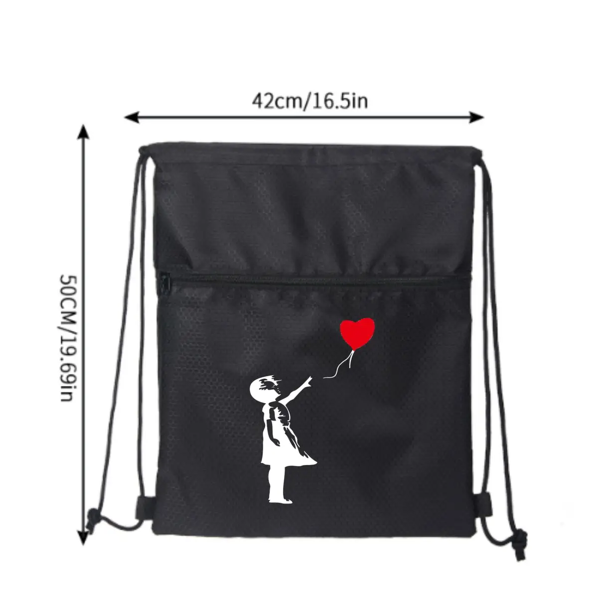 Banksy's Balloon Un symbole d'espoir Sac à dos super élégant avec cordon de serrage pour hommes et femmes léger et décontracté pour le transport quotidien