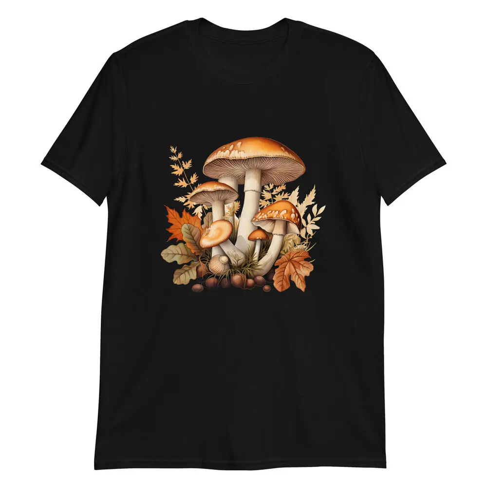 Autumn Harvest - Mushrooms And Leaves T-Shirt Anime Graphic T-shirts For Men Clothing Women Tees High Quality 100%Cotton