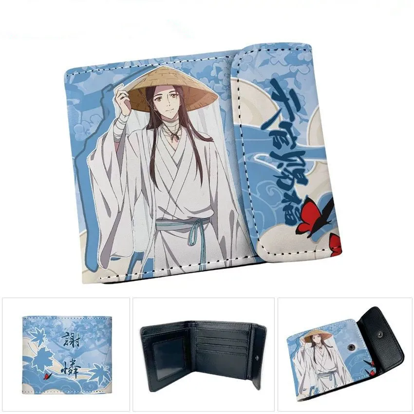 Tian Guan Ci Fu Hua Cheng Xie Lian أنيمي المحفظة السماء الرسمية نعمة عملة المحفظة المطبوعة محفظة الأزياء Notecase النساء الرجال
