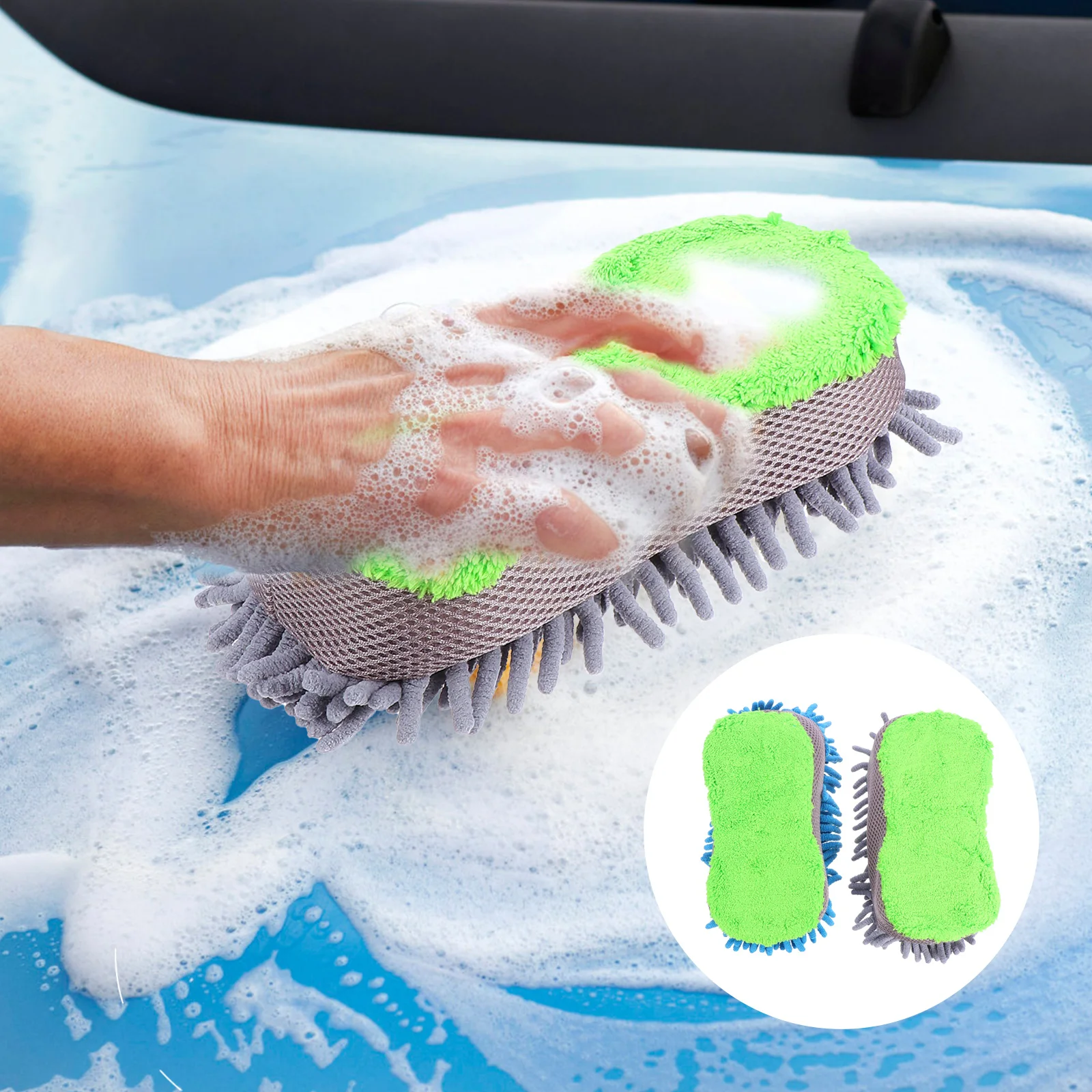 2 Pcs Whiteboard Eraser Window Cleaner Sponge Car Wash Block Mitt Cleaning Automatic