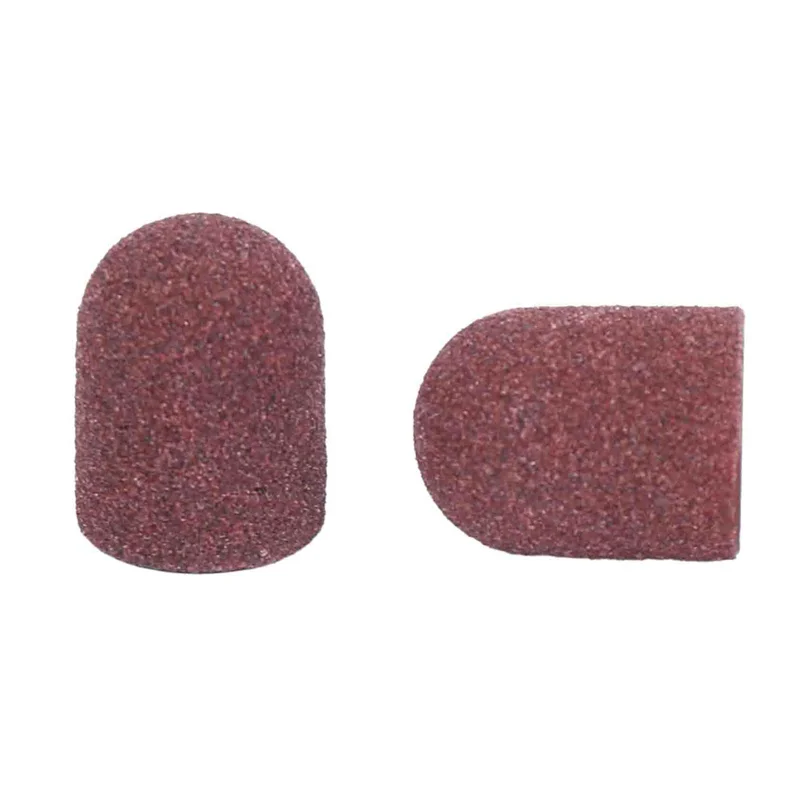 Beauty 250Pcs Sanding Bands Block Caps Without Grip 80 120 180 13X19mm Sanding Cap Manicure Pedicure Electric Nail Drill-02