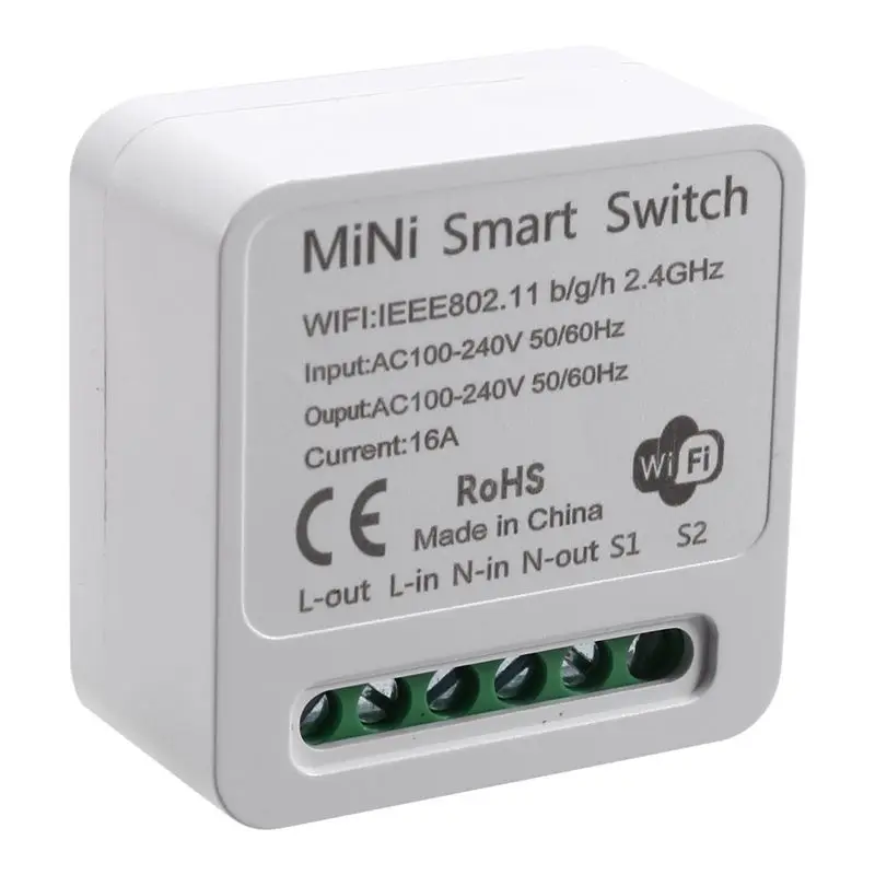 A93Z Mini Smart Wifi Relay Switch, DIY Timer Light Switch Module Smart Life/Tuya Application, Wireless Remote Control