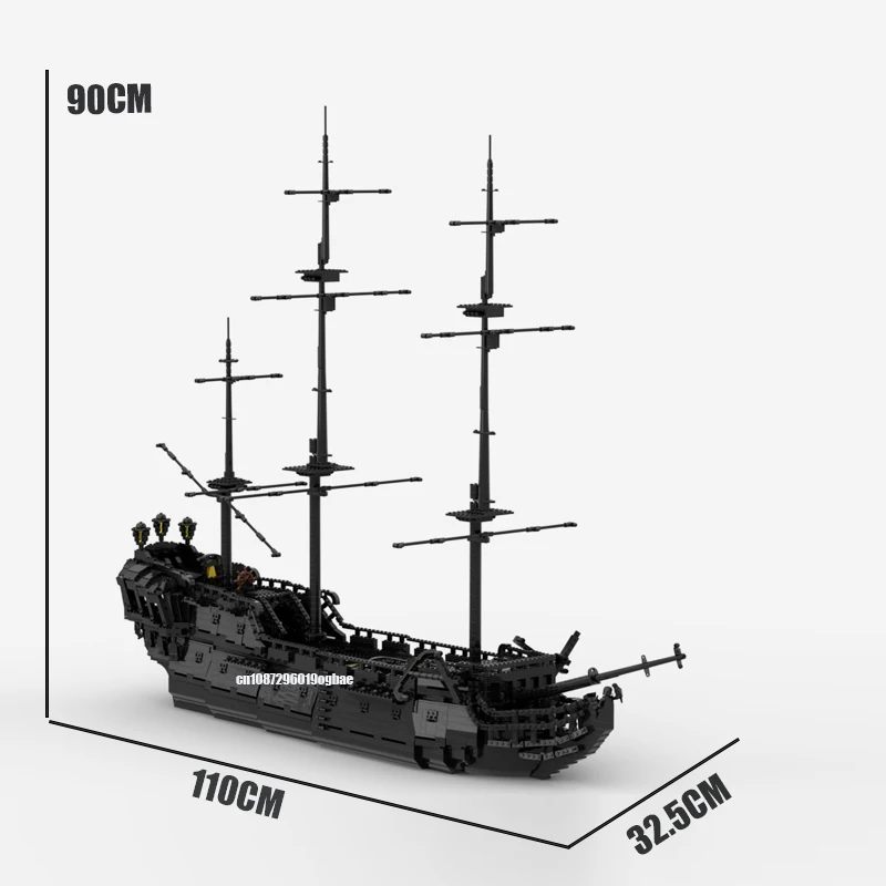 MOC-décennie s de construction de voilier Black Pearl, modèle médiéval, idées créatives de bricolage, jouet pour enfants, cadeau d'anniversaire, série 7.5 ate, 3456 pièces