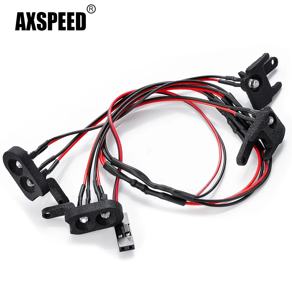 AXSPEED 1Set Simulation Headlight & Taillight LED Light Group for Redcat Ascent 1/18 RC Crawler Car Upgrade Parts