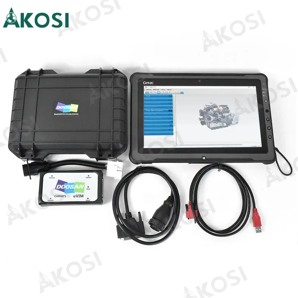 Getac F110 tablet+for Doosan uVIM DMS-5 Forklift Excavator Construction Engine Analyzer Machine EOL Hydraulic System Diagnostic