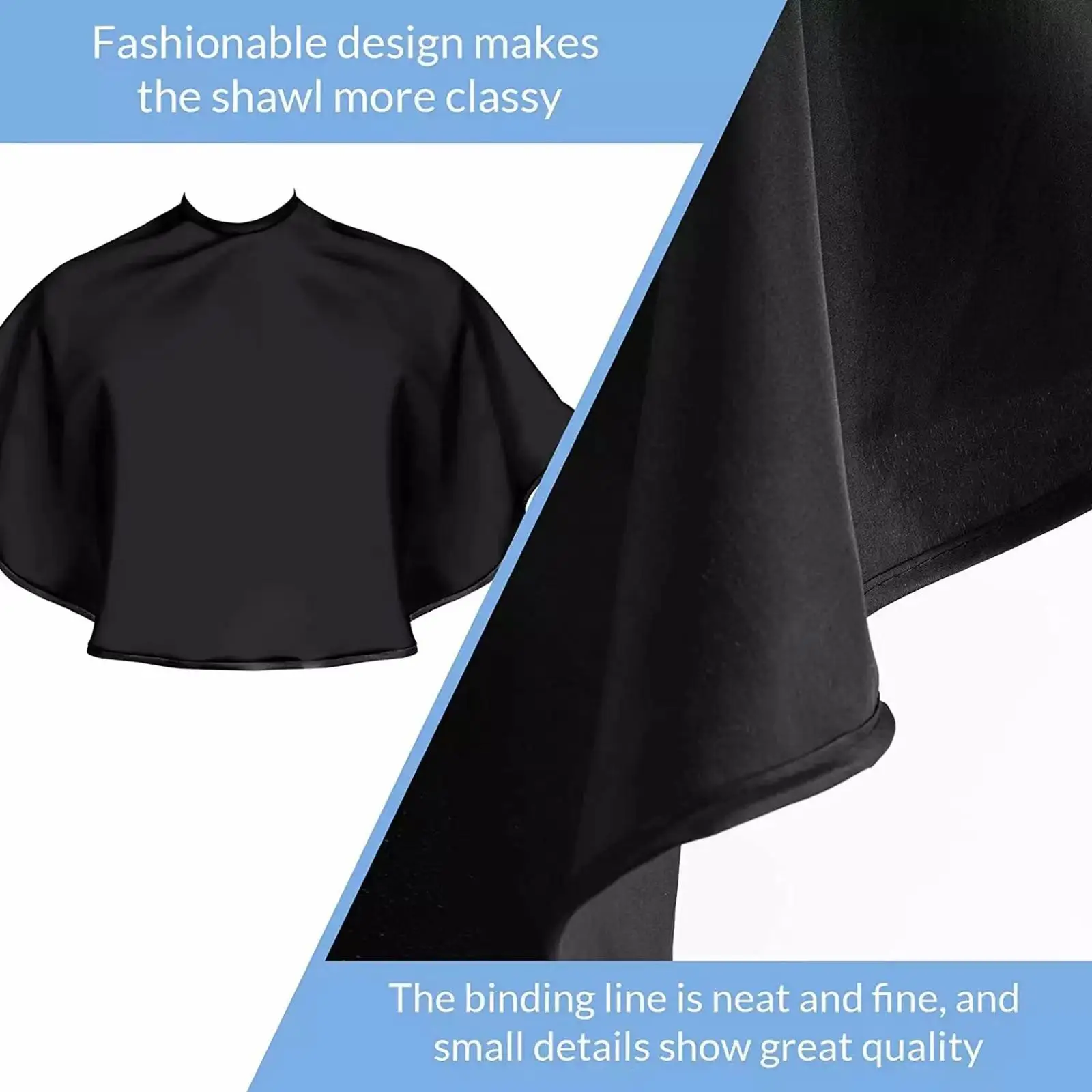 

Hair Cutting Cape Durable Lightweight Polyester Makeup Apron Black Haircutting Accessories for Beauty Salon and Home Styling