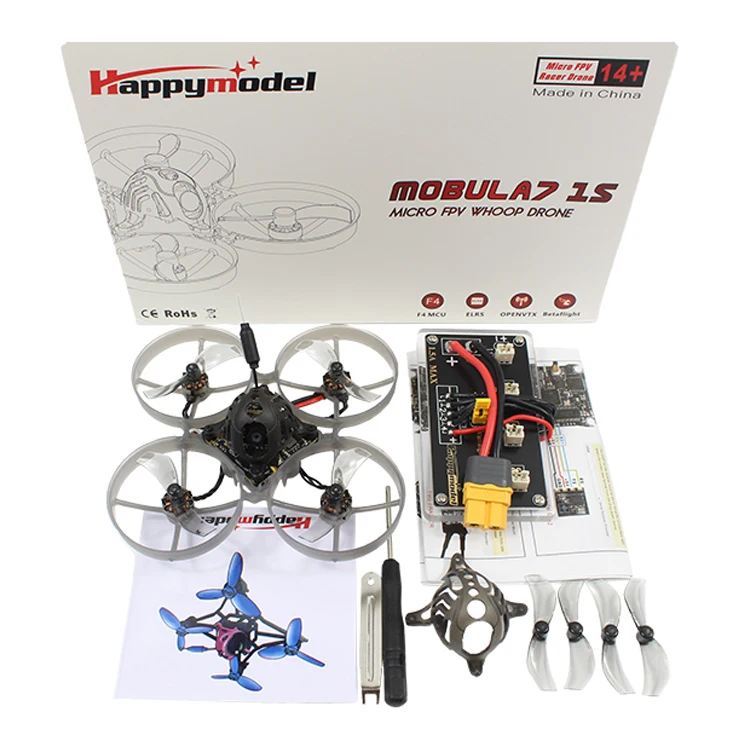 Happymodel Mobula 7 Mobula7 1S/Hd 75Mm Micro Fpv Whoop Quadcopter Drone Open Vtx 2.4G Elrs ontvanger Runcam Nano3 Borstelloze Motor