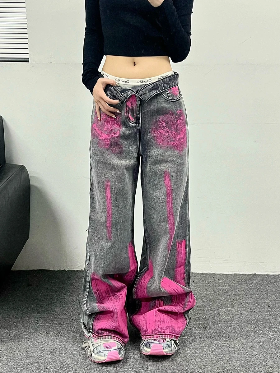 

Women Oversize Jeans Baggy Harajuku Denim Trousers 90s Aesthetic Y2k Japanese 2000s Style Jean Pants Vintage Trashy Clothes 2024