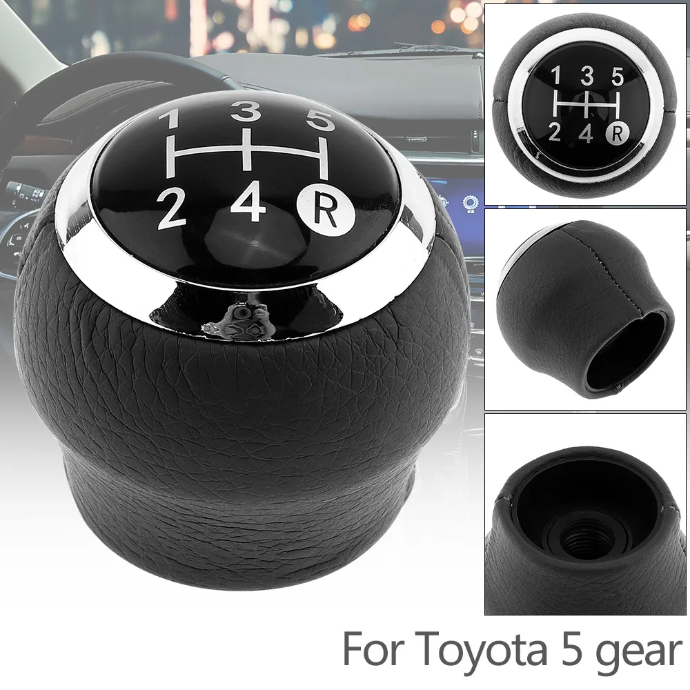 

5 Speed ABS Plastic+PU Leather Manual Transmission Gear Shift Handball Knob for Toyota Corolla 1.8MT 2007-2013 5 Gear Models