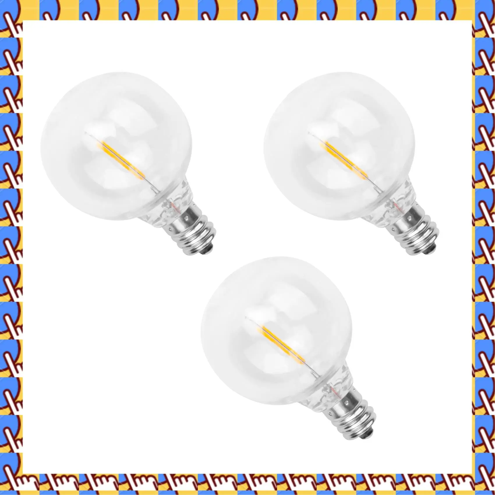 

A79I 3Pcs G40 Led Replacement Light Bulbs, E12 Screw Base Shatterproof LED Globe Bulbs For Solar String Lights Warm White