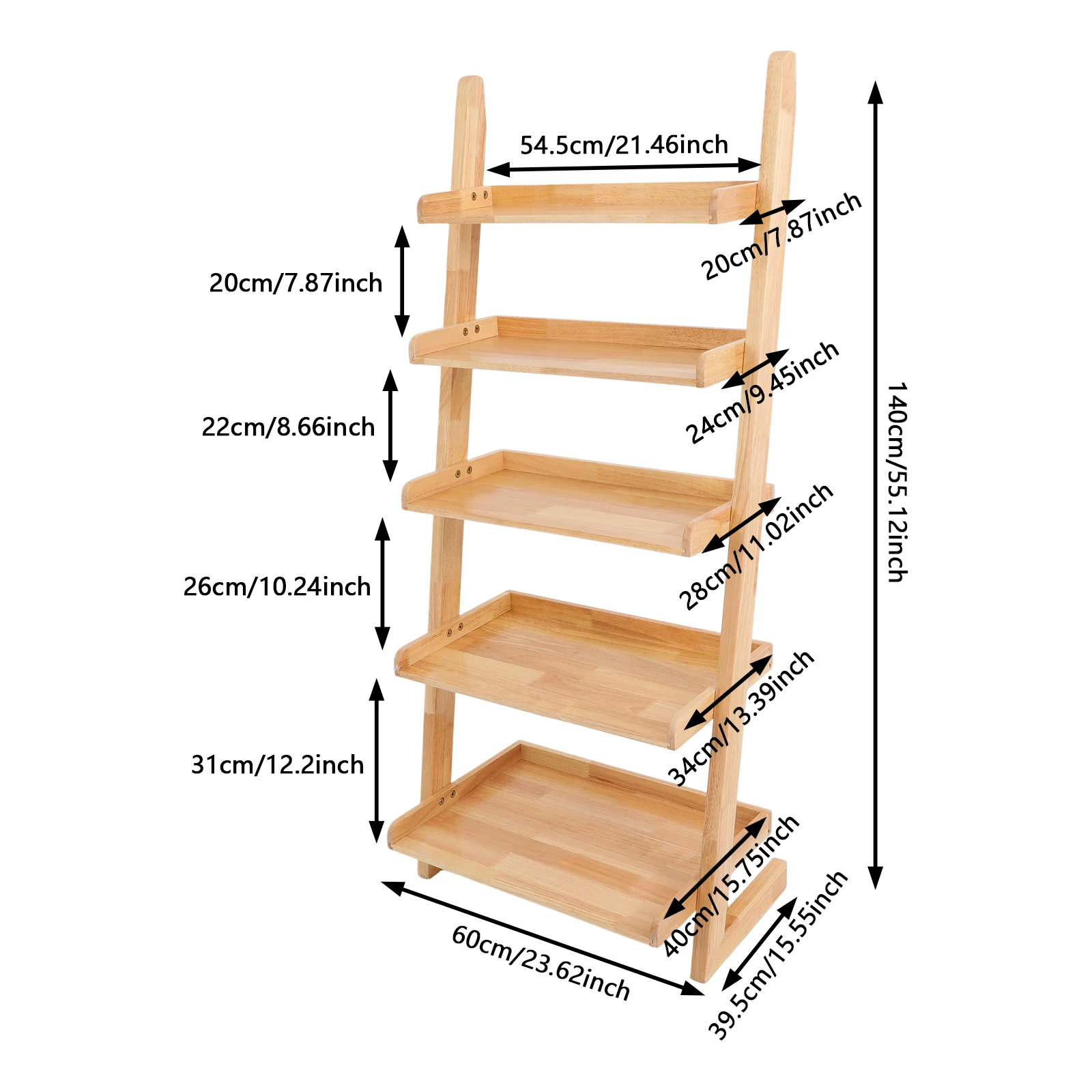 Prateleira de escada, prateleira de exibição inclinada, rack de armazenamento de escada
