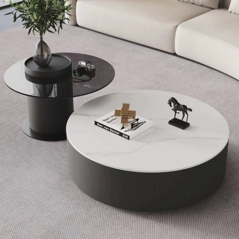 

Round Coffee Tables Storage Luxury Lounge Design Living Room Funky Neat Bedside House Floor Table Basse Pour Salon Furniture