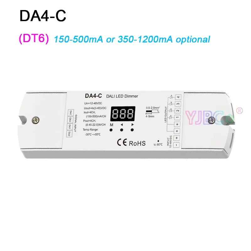 Skydance DT6/DT8 Constante Stroom 4CH DALI Dimmer 4 Kanaals PWM dimmen Numerieke display Controller DC12V-24V