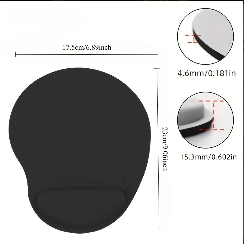 1 PCS Computer Office Wrist Guard Mouse Pad, Lightweight Sponge Wrist Pad, Anti Slip, Wear-Resistant, Hand Support Mouse Pad
