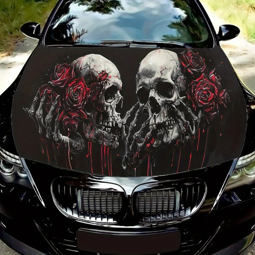 

Dark Appointment PVC Car Vinyl Wraps, Self-Adhesive Waterproof Car Hood Decal Sticker, Car Decoration Protection Stickers for Tr