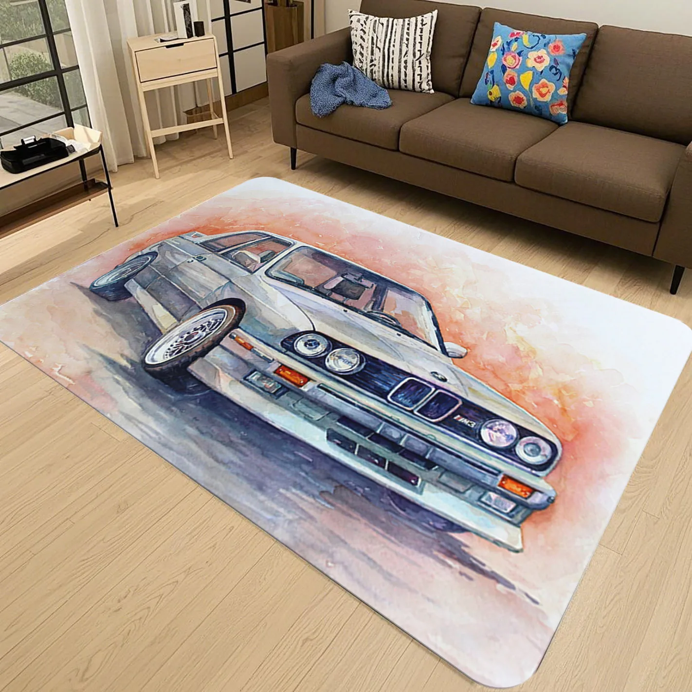 

Car Carpet Bathroom Mat Room Bedroom Balcony Anti-Slip Doormat Living Room Bedside Area Rugs Gifts for car enthusiasts
