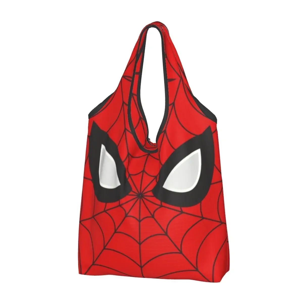 Funny Printed Classic Red Spider Web Shopping Tote Bags Portable Shoulder Shopper Handbag