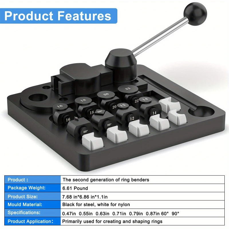 

Ring Bender Bending Machine Kit Multi-Functional Metal Ring Bending Machine for Gold Silver and Copper Jewelry Making Tools