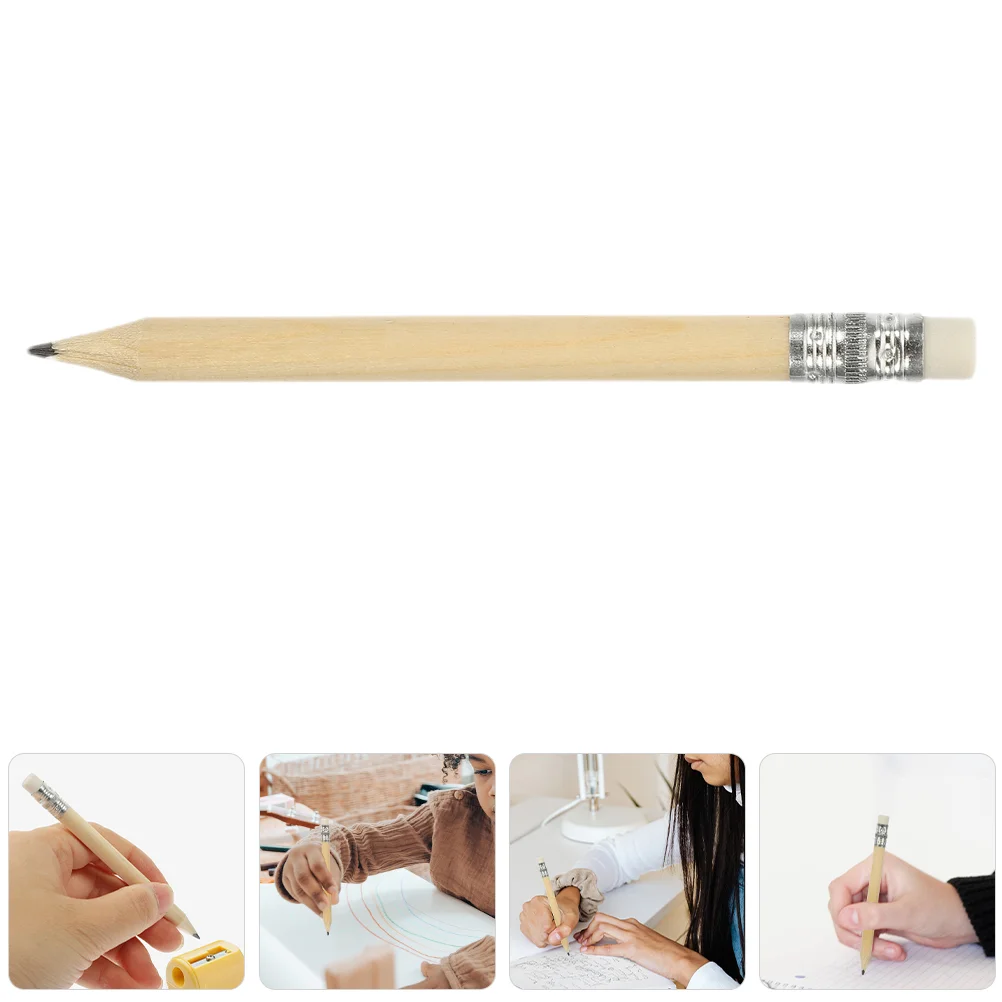 100 Pcs 10cm Short Pencil Office Electric Sharpener Drawing Wooden Multi-function Pencils