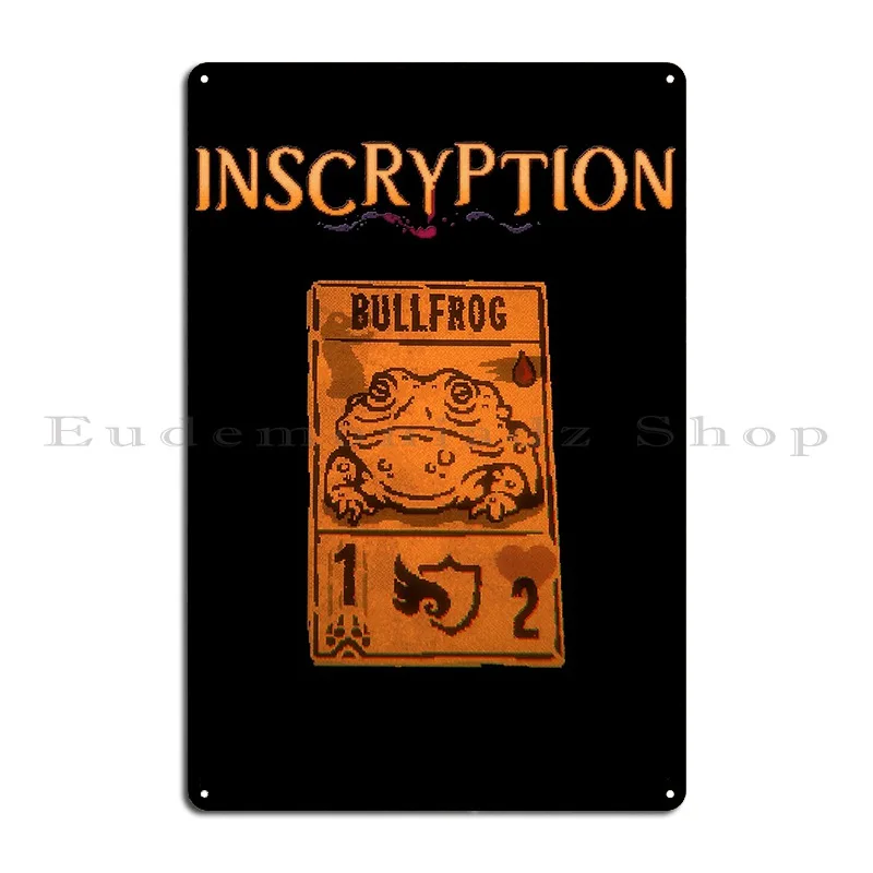 Inscryption Psychological Horror Bull Frog Card Game Halloween Scary Spooky Metal Sign Customized Bar Mural Tin Sign Poster