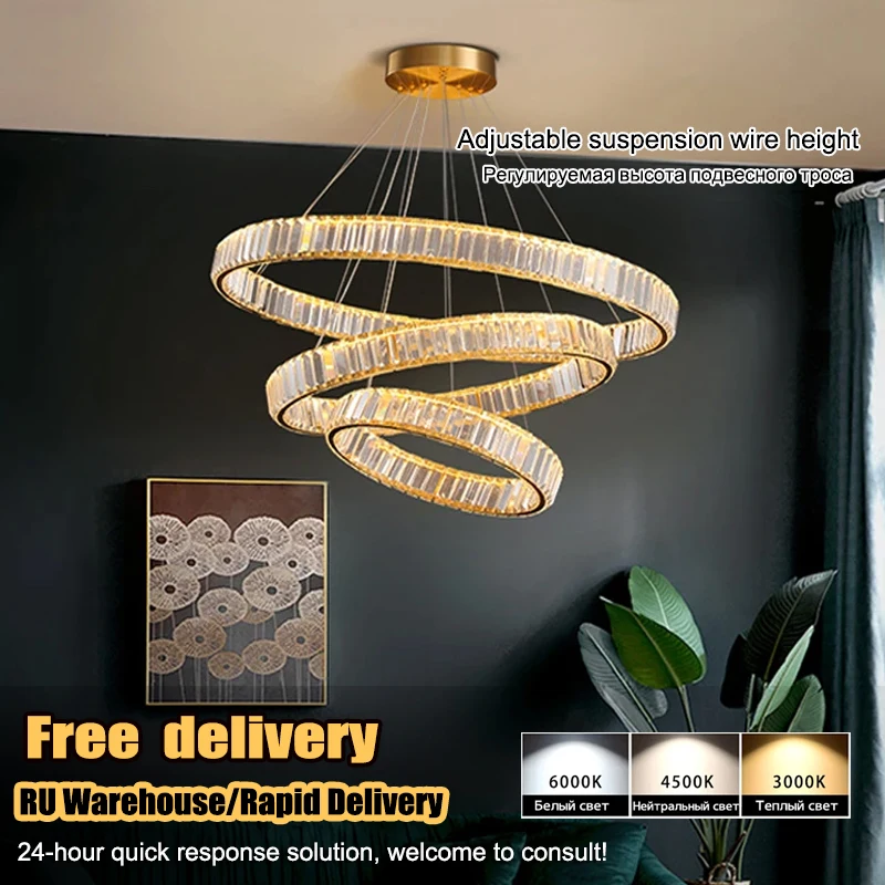 

Modern LED crystal chandelier living room lamps bedroom light ceiling restaurant for hall ceiling pendent lamp Decoration home