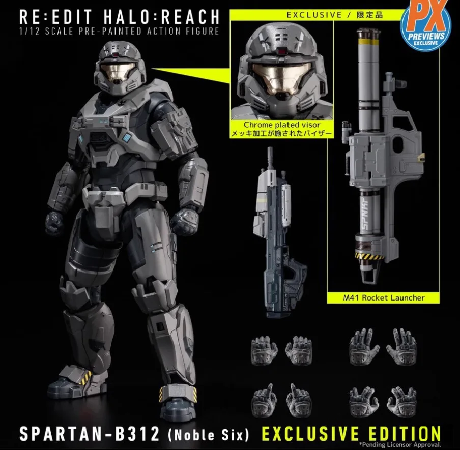 Spartan-B312 action figures Noble Six anime figure Halo:Reach Figure 1/12 figurine Room Decoration Christmas Gift for kids toys