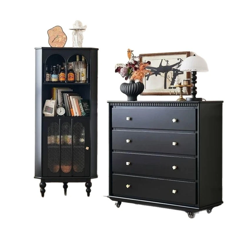 

Retro corner cabinet living room sofa corner storage cabinet