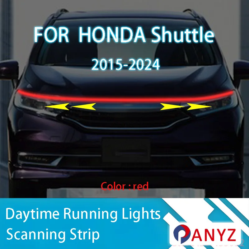 

ДЛЯ HONDA Shuttle 2015-2024 Новое обновление светодиодных дневных ходовых огней сканирования капота автомобиля DRL направляющая декоративная лампа окружающего света 12 В