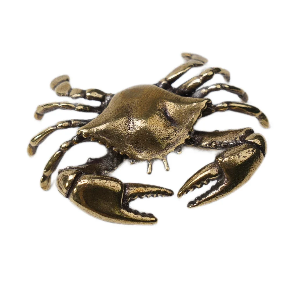 New Vivid Crab Figurines Statue Brass Home Living Room Office Pure Copper Retro Figurines Antique Craftsmanship