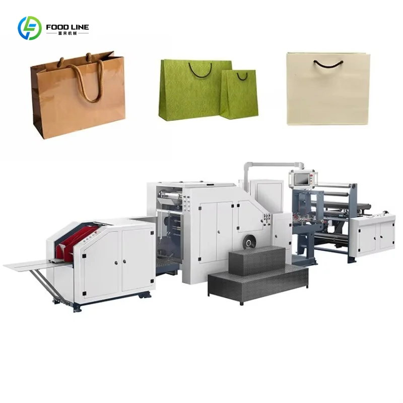 Full-Automatic Industrial Paper Bag Machine, Complete Production Line for Brown Kraft Bag Making