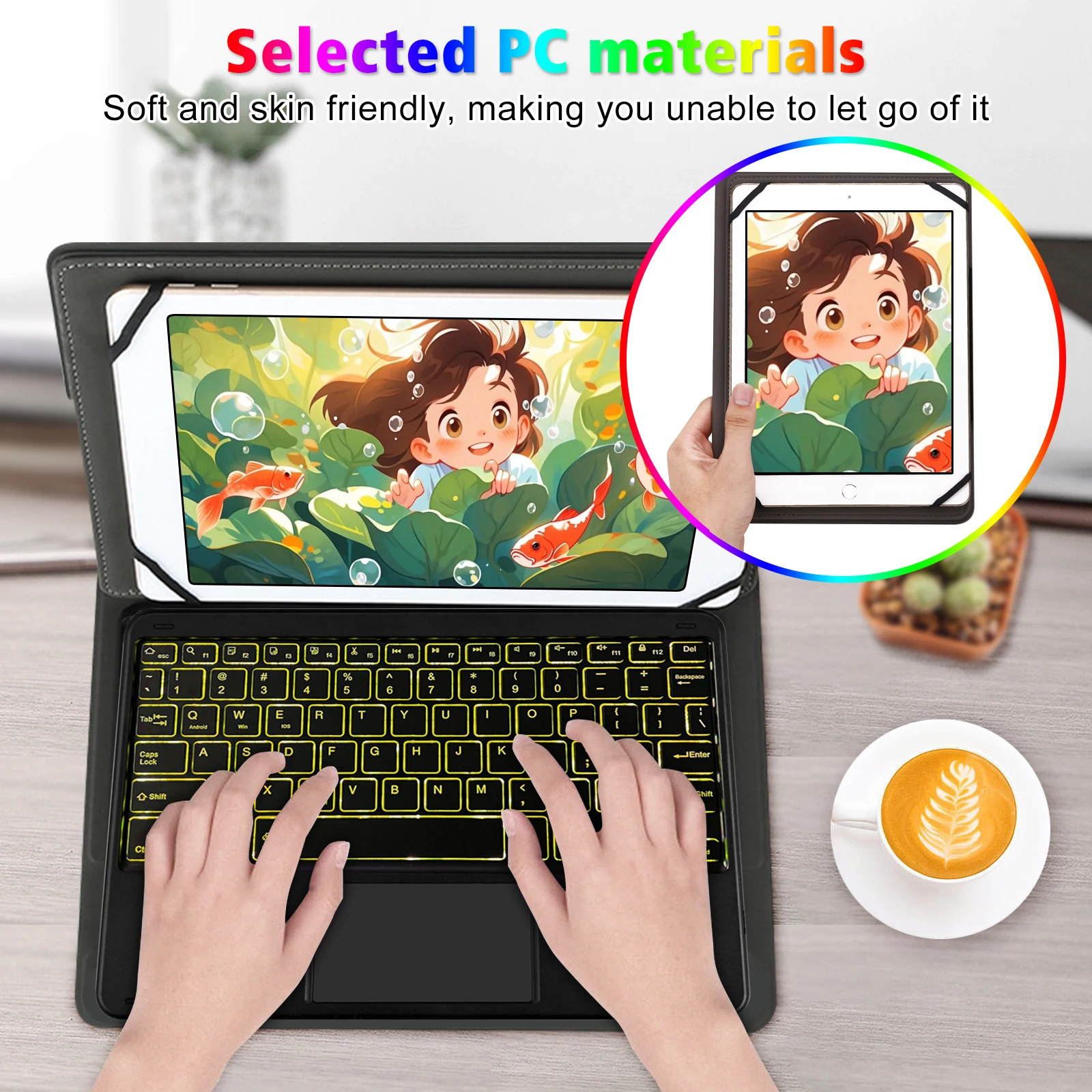 Uniwersalny pokrowiec ochronny na tablet 9-11 cali Touchpad Skórzany pokrowiec na klawiaturę zgodny z Bluetooth