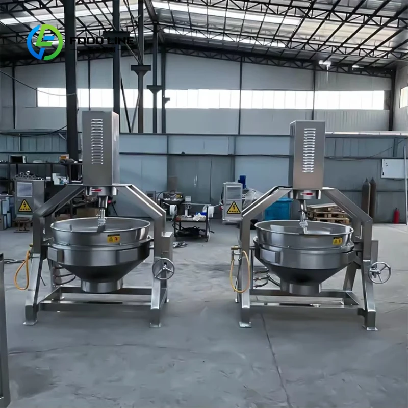 Customized 600L Food Cooking Equipment Stainless Steel Electric Heating Semi-automatic Planetary Stirring Pot