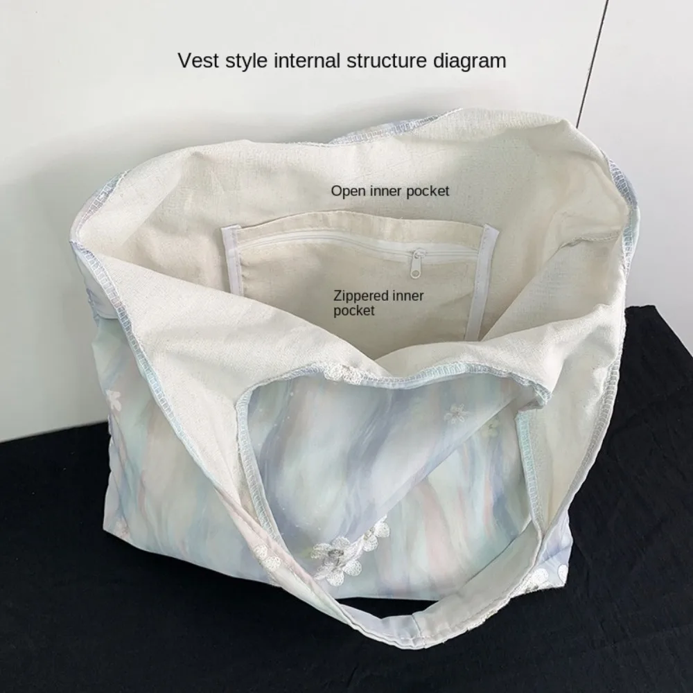 Sac en toile de fleurs brodées en mousseline de soie pour femme, multicolore, style chinois, sac fourre-tout papillon, sac sous les bras, sac à main initié pour femme