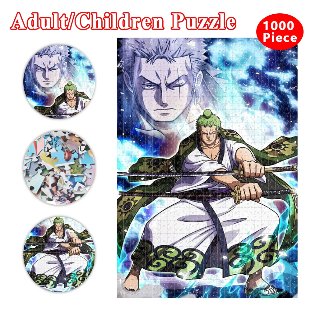 One Piece Japanese Anime Character 300/500/1000 Pieces Puzzle Roronoa Zoro Jigsaw Puzzle for Adults Kids Educational Toys