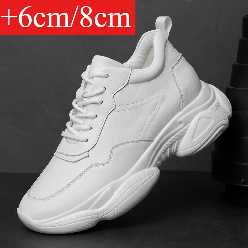 

Кроссовки с подъемом, мужские туфли-лифты, увеличивающие рост, мужские белые туфли, увеличивающие рост, черные туфли, 7 см, большие размеры, женские размеры 36-44