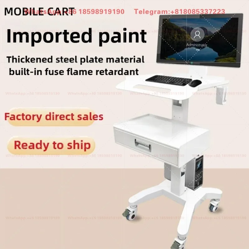Multi-Purpose Mobile Trolley for Intraoral Scanner, ECG, Laptop, Patient Monitor, Aesthetic & Clinical Devices