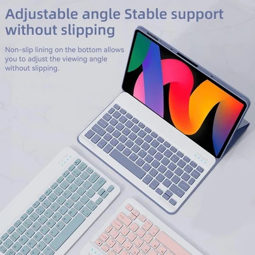 Imagen 2 del producto Para Redmi Pad SE 11 pulgadas funda con teclado magnético para Xiaomi 6/7 6/7 Pro Funda de cuero con teclado ratón teclado desmontable
