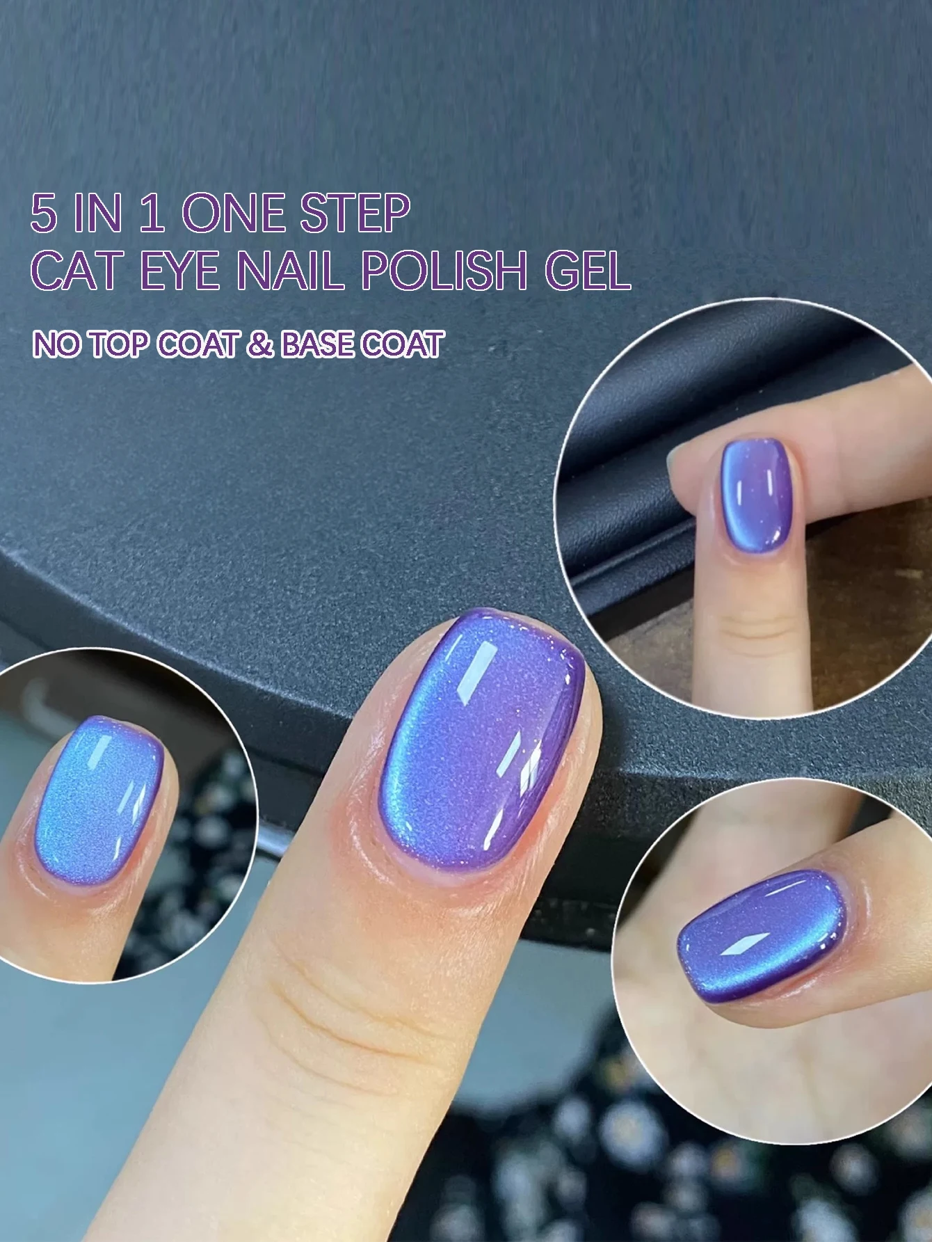 5-in-1 One-Step Cat Eye nagellakgel (geen topco op en basiscoat vereist) paars 15 ml gel nagellakset herfst glanzende finis