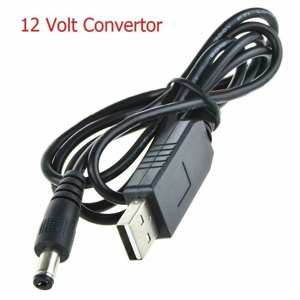 DC 5V Input USB to 9V 12V Output Boost Cable Converter 5 5x2 1mm Connector for Power Bank Router Car and Small USB Device Power